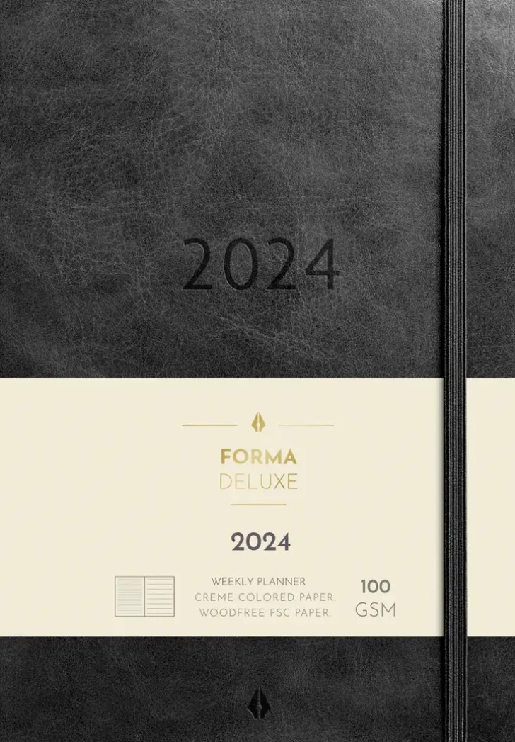 Burde Kalenteri 2024 Business Forma Deluxe Musta