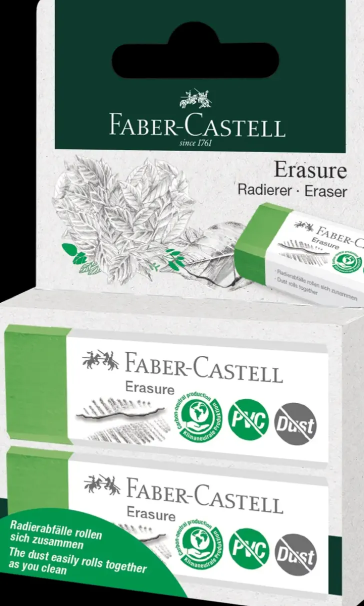 Faber-Castell Erasure Pyyhekumi Pvc-Vapaa & Roskaamaton 2Kpl/Pakkaus