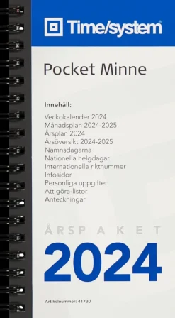 Fickkalender Time System Minne Arspaket 2024