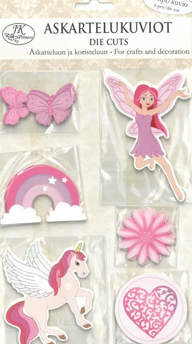 J.K. Primeco Askartelukuviot Liila/Pinkki 6Kpl/Kuvio