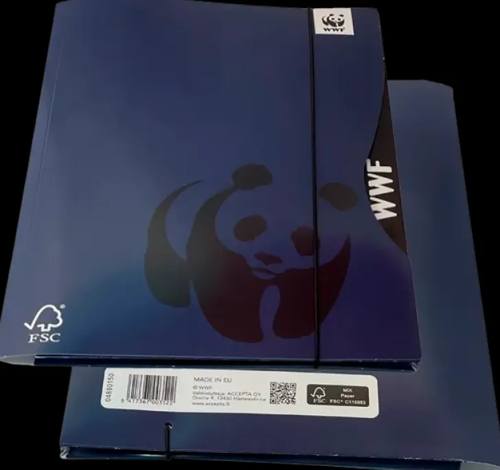 Kulmalukkokansio Wwf A4 Kuminauhalla