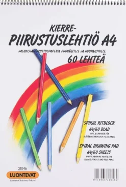 Luontevat Kierrepiirustuslehtio A4 100 Lehtea