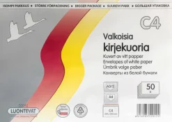 Luontevat Kirjekuori C4 50 Kpl Valkoinen Tarrasuljenta