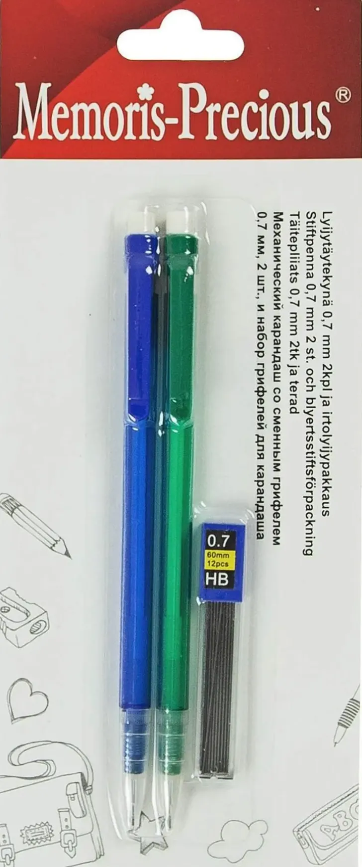 Memoris Precious Lyijytaytekyna 2Kpl Ja 0,7Mm Irtolyijy