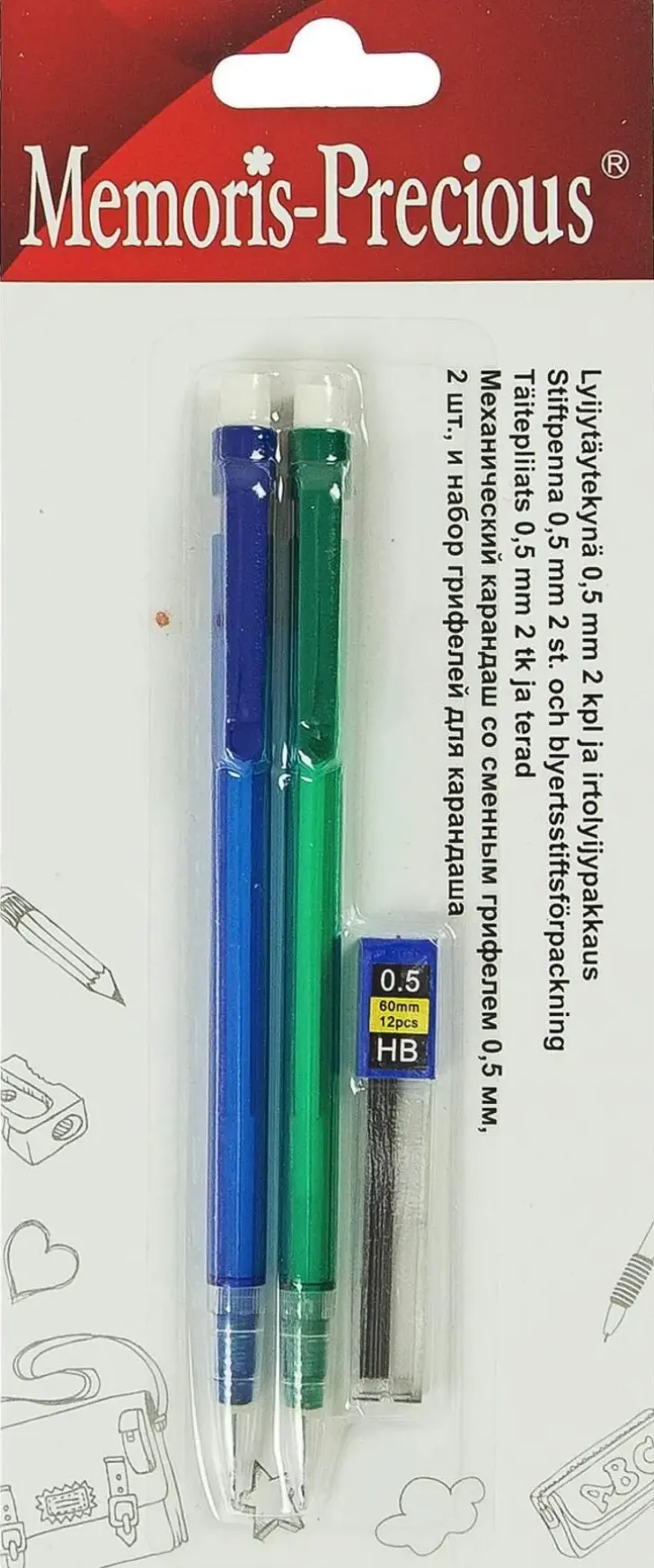 Memoris Precious Lyijytaytekyna 2Kpl Ja 0,5Mm Irtolyijy