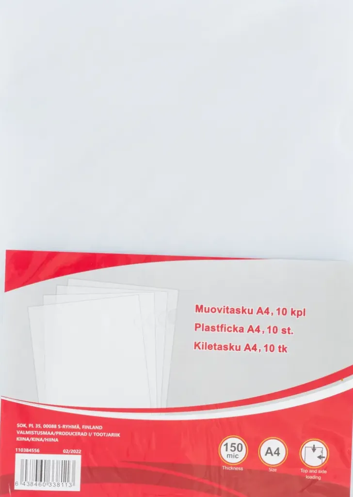 Muovitasku A4 10 Kpl