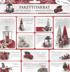 Pakettitarra Deco Punainen 3Ark/Pkt