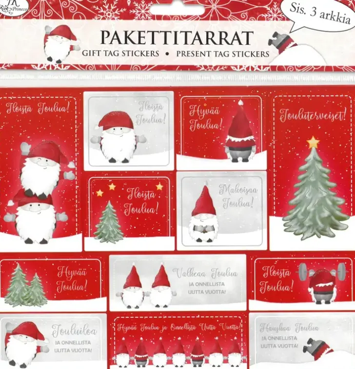 Pakettitarra Hauskat Tontut 3Ark/Pkt