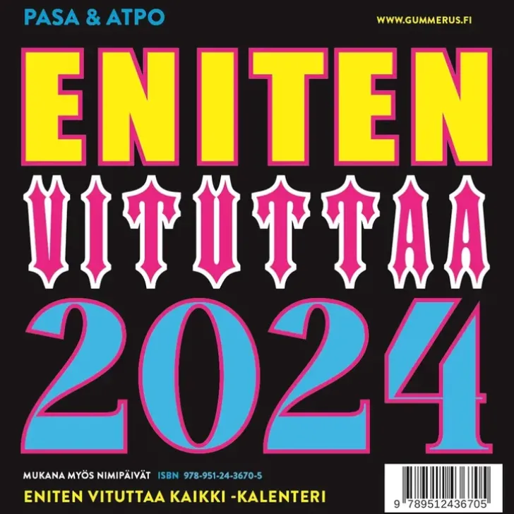 Pasa, Atpo, Eniten Vituttaa 2024 -Kalenteri
