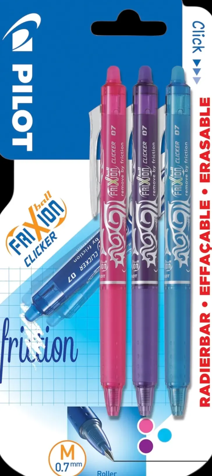 Pilot Frixion Kuulakyna 3 Kpl Fun Violetti, Sininen Ja Pinkki