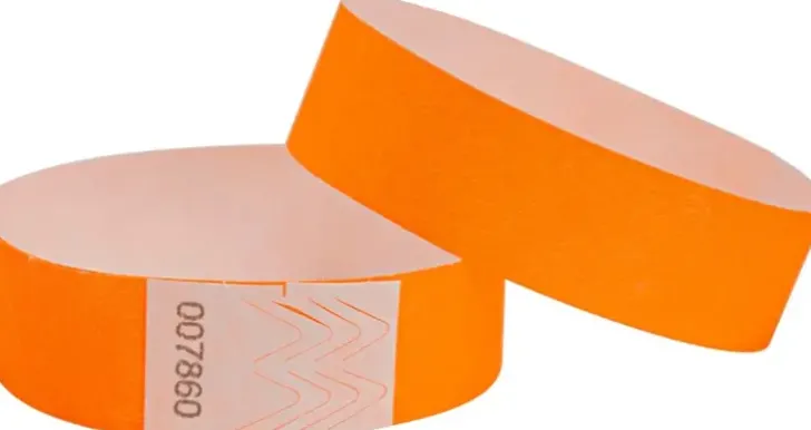 Plastipap Paasylippuranneke Oranssi Neonvari Tyvek-Materiaalia Vedenkestava Numeroitu 19X255Mm 50Kpl