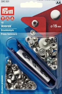 Prym Painonappi 15Mm 10Kpl Hopeanvarinen