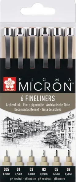 Sakura Micron Musta Kuitukynasarja 6Kpl