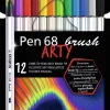 Sivellinkyna Stabilo Pen68 Brush 12 Varin Kotelossa