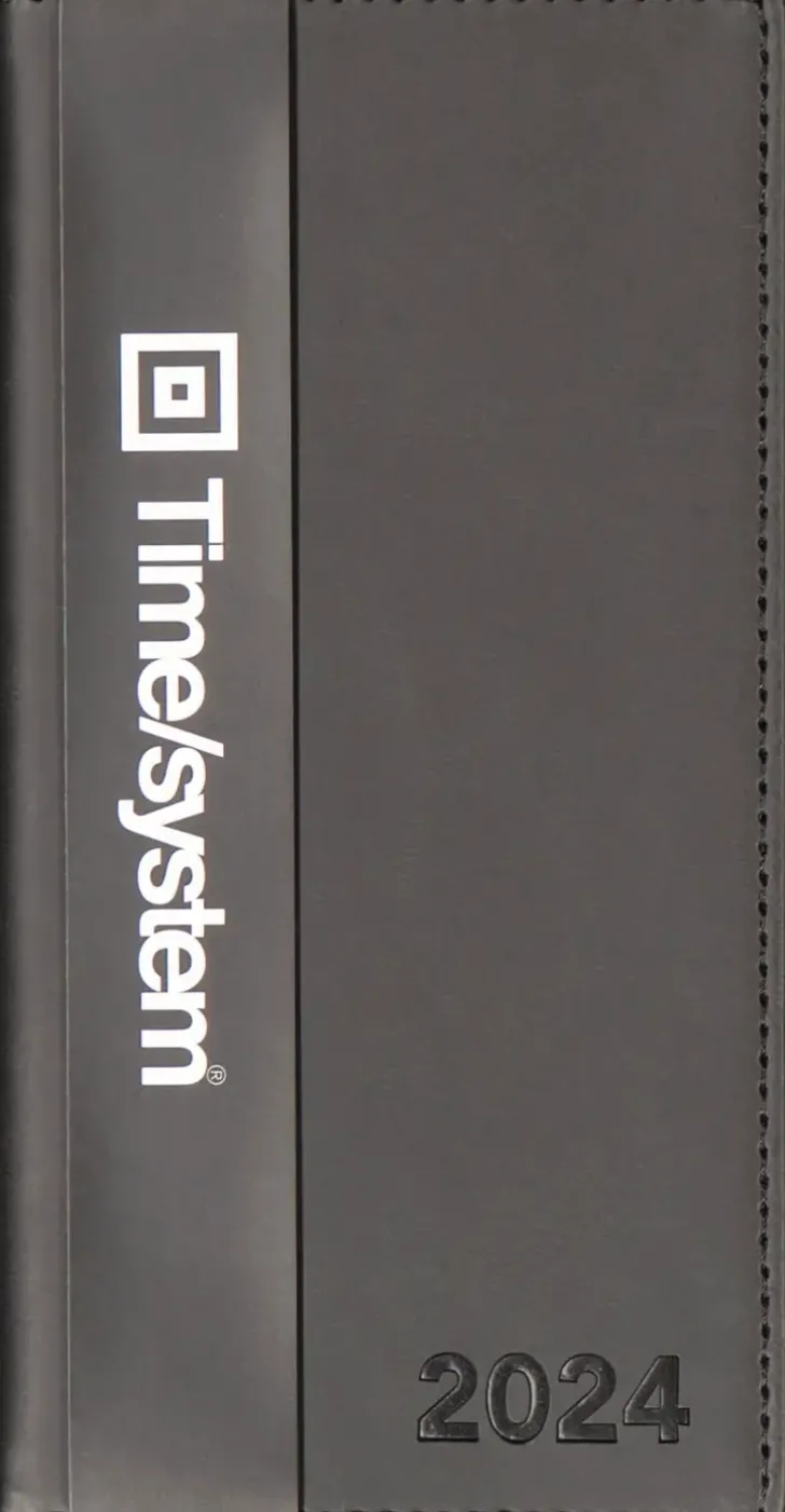 Taskukalenteri Time System Classic Musta 2024