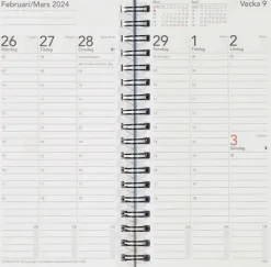 Taskukalenteri Time System Memory Eko Musta 2024