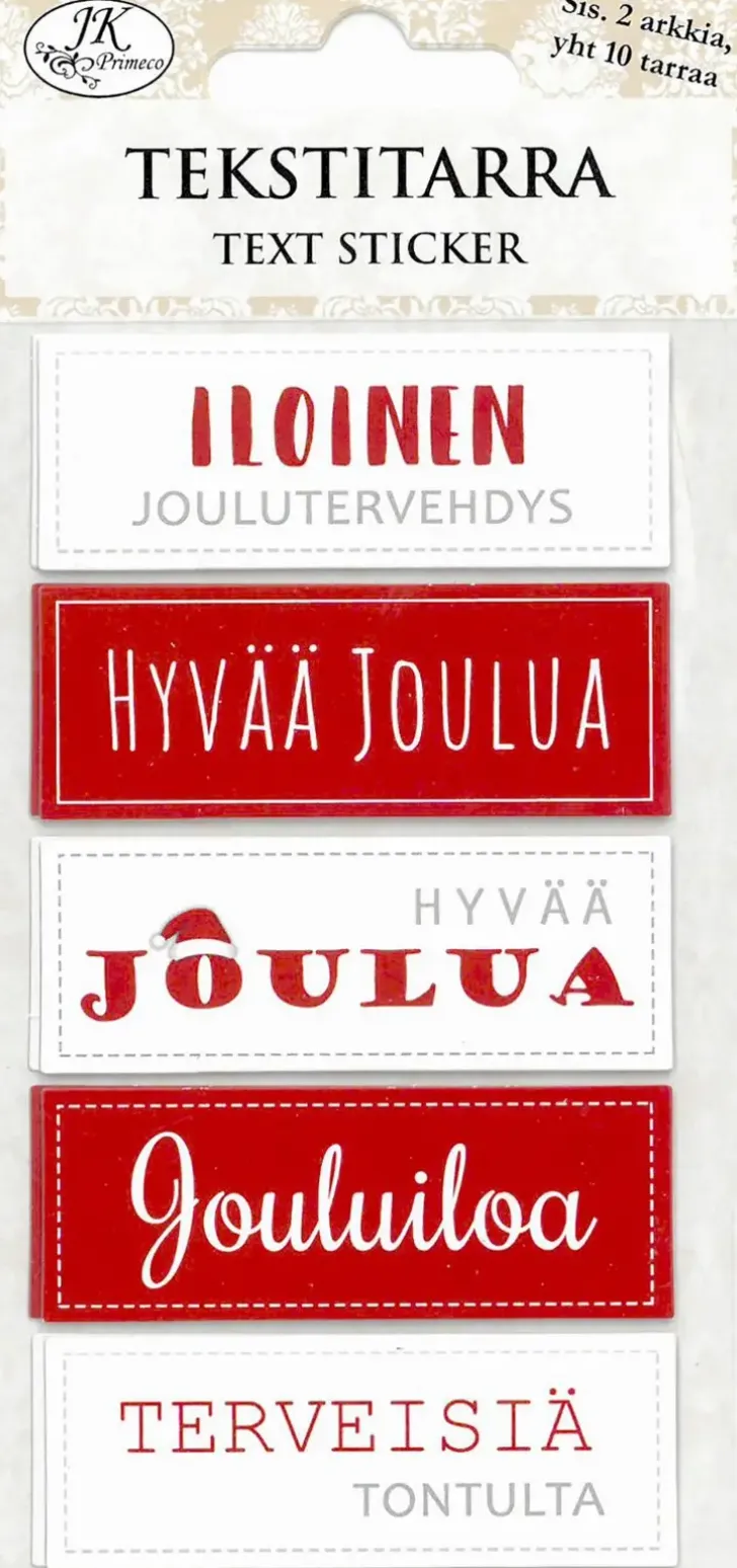 Tekstitarra Jouluntoivotukset Punainen 2Ark/Pkt