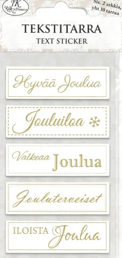 Tekstitarralajitelma Joulu Kulta Foil 2Ark/Pkt